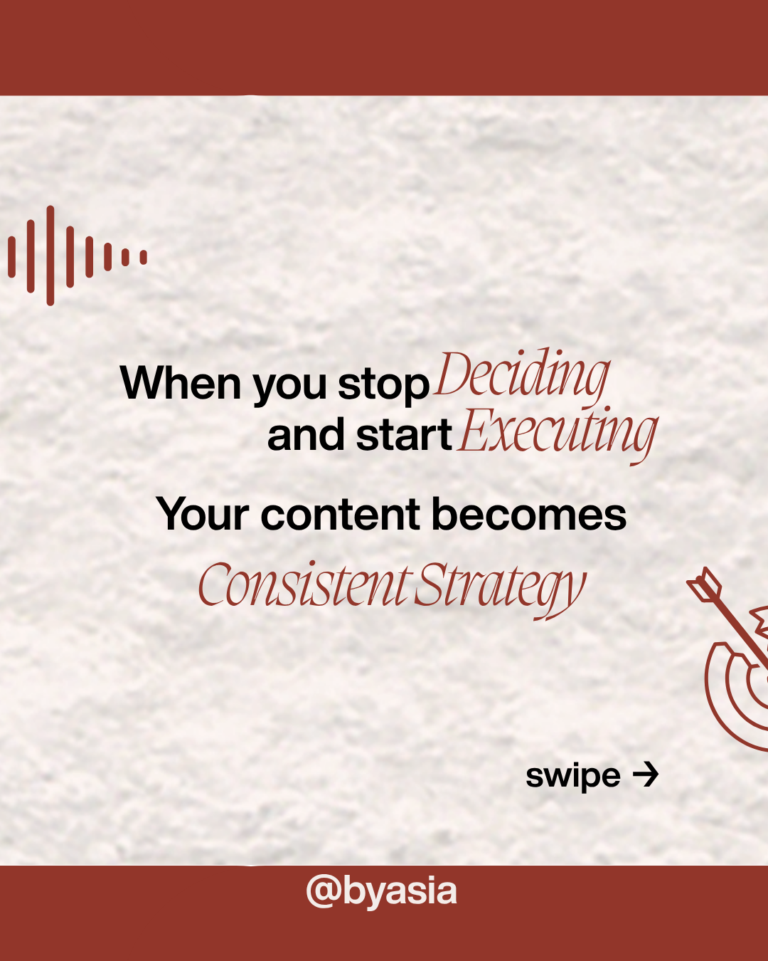 Carousel slide — stop deciding and start executing